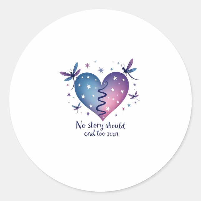 Suicide Prevention Awareness Teal Purple Heart Dra Classic Round Sticker (Front)