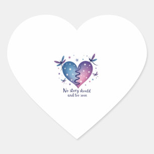 Suicide Prevention Awareness Teal Purple Heart Dra Sticker