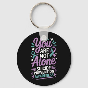 Suicide Prevention Awareness Teal Purple Ribbon Key Ring