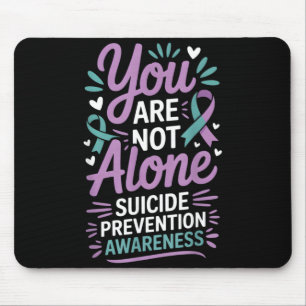 Suicide Prevention Awareness Teal Purple Ribbon Mouse Pad