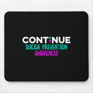 Suicide Prevention Awareness Teal Purple Ribbon Se Mouse Pad