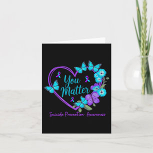 Suicide Prevention Awareness Teal Purple Ribbons Y Card
