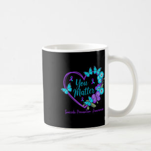 Suicide Prevention Awareness Teal Purple Ribbons Y Coffee Mug