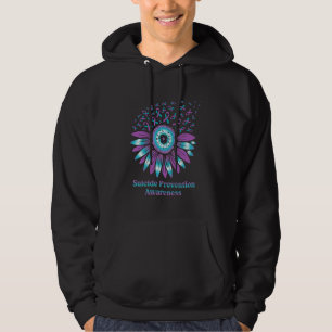 Suicide Prevention Awareness Teal & Purple Sunflow Hoodie