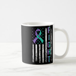 Suicide Prevention Awareness Teal Purple Usa Flag  Coffee Mug