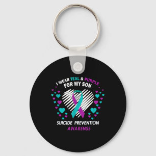 Suicide Prevention Awareness Tee _ I Wear Teal And Key Ring