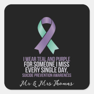 Suicide Prevention Awareness Together for Help Square Sticker