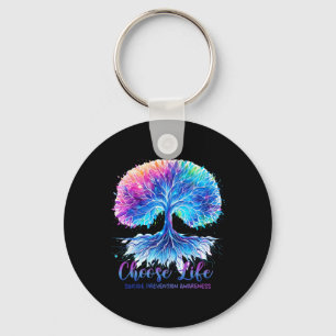 Suicide Prevention Awareness Tree For Men And Wome Key Ring