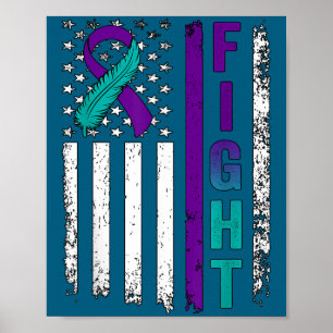 Suicide Prevention Awareness Usa American Flag Rib Poster
