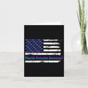 Suicide Prevention Awareness Usa Flag American Sup Card