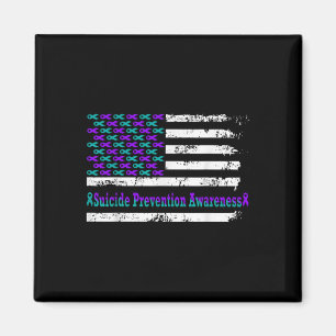 Suicide Prevention Awareness Usa Flag American Sup Magnet