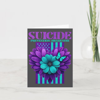 Suicide Prevention Awareness Usa Flag  Card