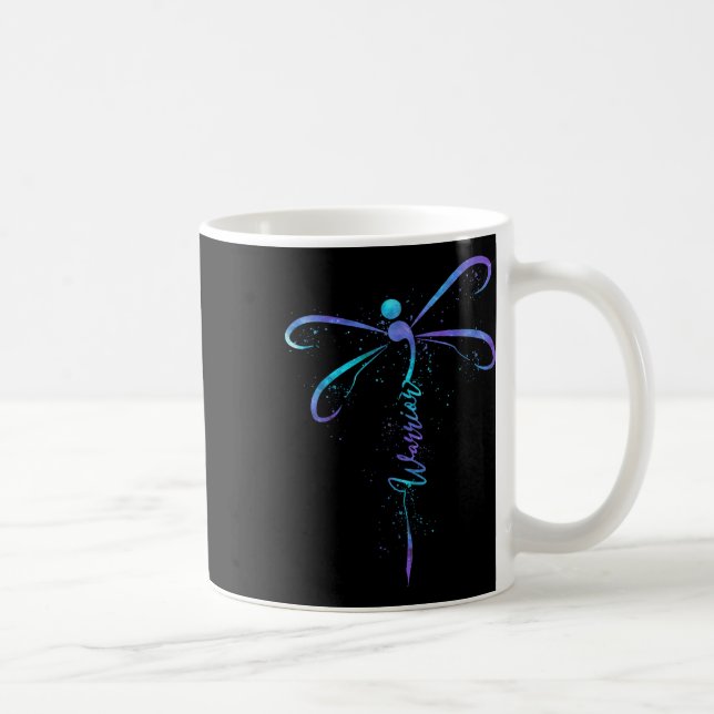 Suicide Prevention Awareness Warrior Dragonfly Sem Coffee Mug (Right)