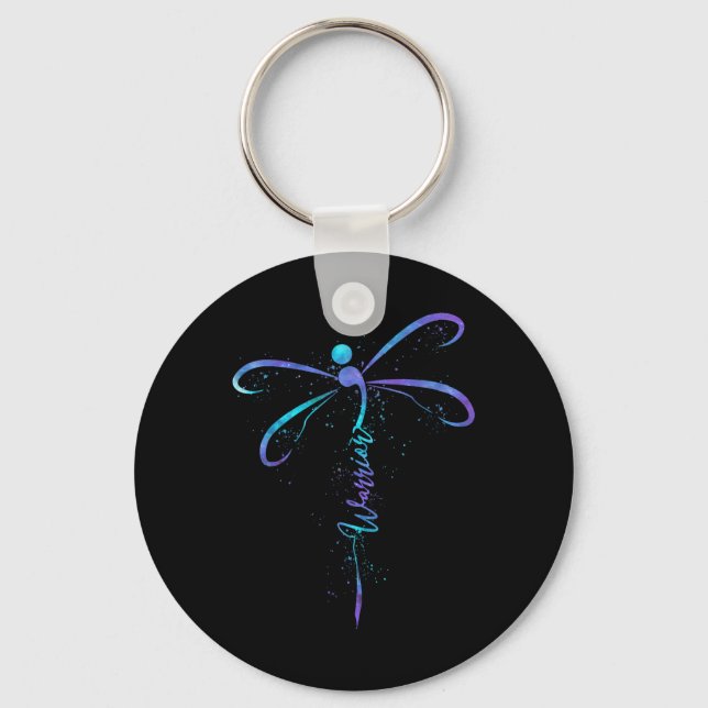 Suicide Prevention Awareness Warrior Dragonfly Sem Key Ring (Front)