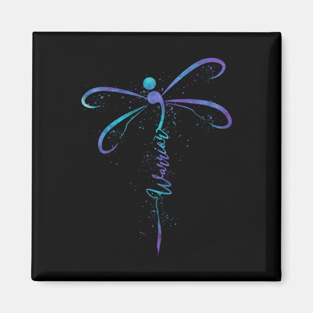 Suicide Prevention Awareness Warrior Dragonfly Sem Magnet (Front)