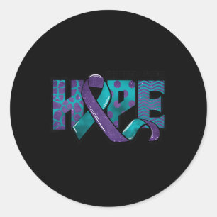 Suicide Prevention Awareness Warrior Hope Ribbon Y Classic Round Sticker