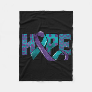 Suicide Prevention Awareness Warrior Hope Ribbon Y Fleece Blanket