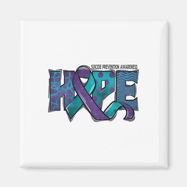 Suicide Prevention Awareness Warrior Hope Ribbon Y Magnet (Front)