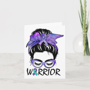 Suicide Prevention Awareness Warrior Messy Hair  Card