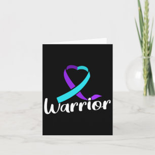 Suicide Prevention Awareness Warrior Pink And Teal Card