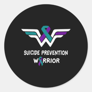 Suicide Prevention Awareness Warrior Purple & Classic Round Sticker