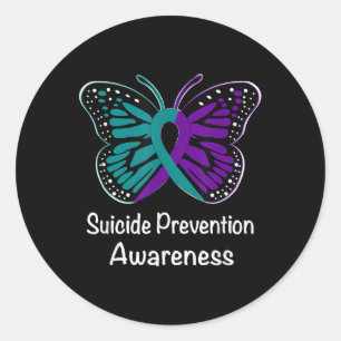 Suicide Prevention Awareness Warrior Purple & Classic Round Sticker
