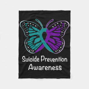 Suicide Prevention Awareness Warrior Purple &amp;  Fleece Blanket