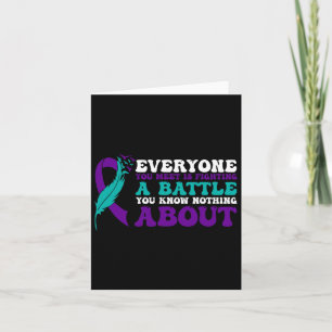 Suicide Prevention Awareness Warrior Purple Mental Card