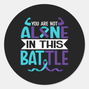 Suicide Prevention Awareness Warrior Purple Mental Classic Round Sticker
