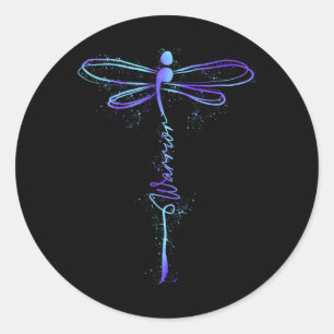 Suicide Prevention Awareness Warrior Teal Purple D Classic Round Sticker