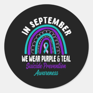 Suicide Prevention Awareness Wear Mental Health Su Classic Round Sticker