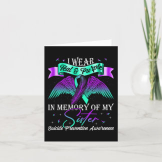 Suicide Prevention Awareness Wear Teal Purple For Card