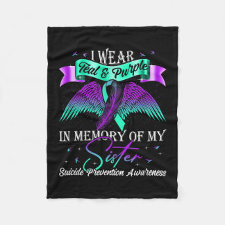 Suicide Prevention Awareness Wear Teal Purple For  Fleece Blanket