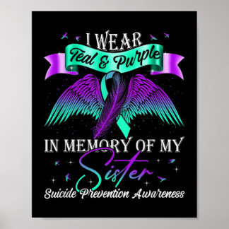 Suicide Prevention Awareness Wear Teal Purple For Poster