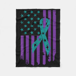Suicide Prevention Awareness Week 2022 Usa Flag Ri Fleece Blanket