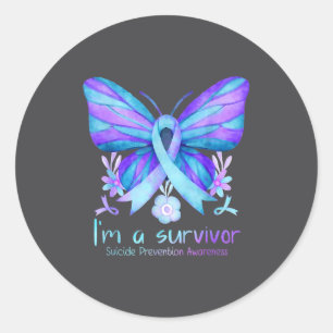 Suicide Prevention Awareness Week Butterfly I'm A Classic Round Sticker