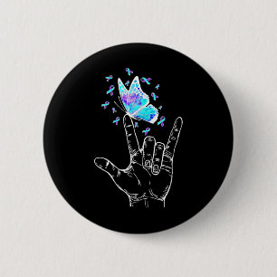 Suicide Prevention Awareness Week Butterfly Love H 6 Cm Round Badge