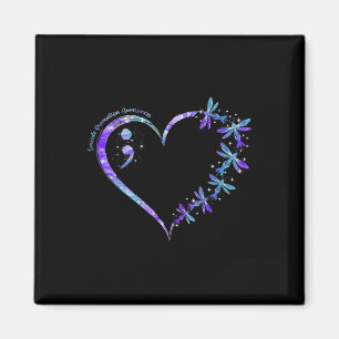 Suicide Prevention Awareness Week Heart Semicolon Magnet