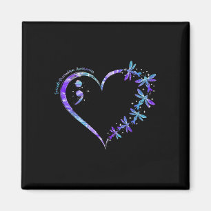 Suicide Prevention Awareness Week Heart Semicolon Magnet