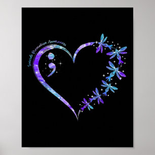 Suicide Prevention Awareness Week Heart Semicolon Poster