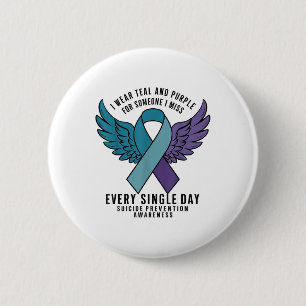 Suicide Prevention Awareness Week I Wear Teal & 6 Cm Round Badge