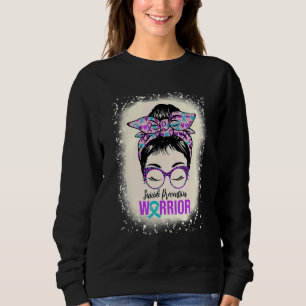 Suicide Prevention Awareness Week Messy Bun Warrio Sweatshirt