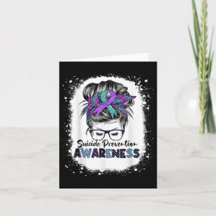 Suicide Prevention Awareness Week Messy Bun Women Card