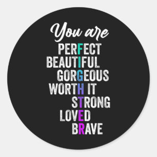 Suicide Prevention Awareness Week Motivational Ins Classic Round Sticker