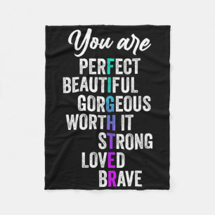 Suicide Prevention Awareness Week Motivational Ins Fleece Blanket