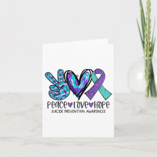 Suicide Prevention Awareness Week Peace Love Hope  Card