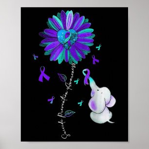Suicide Prevention Awareness Week Ribbon Sunflower Poster
