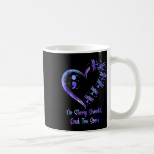 Suicide Prevention Awareness Week Semicolon Dragon Coffee Mug