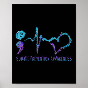 Suicide Prevention Awareness Week Shirt Heartbeat Poster