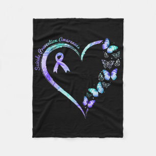 Suicide Prevention Awareness Week Warrior Butterfl Fleece Blanket
